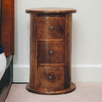 Solid Wood Round Accent Chest