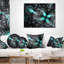 Coussin lombaire floral fractal scintillant