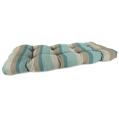Sunbrella 44" x 18" Contoured Outdoor Wicker Bench Cushion