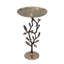 Table d'appoint 13,8 x 13,8 x 24 po en aluminium noir et doré avec un design délicat de grenade