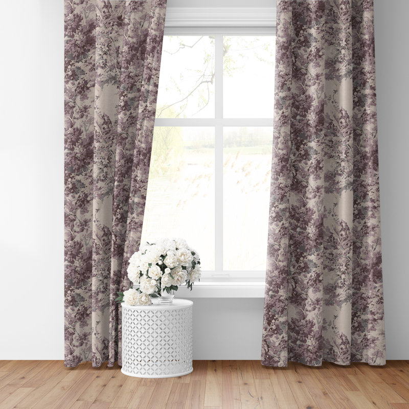 Dolce  Wisteria Cotton Pinch Pleat Drapery Panel Set of 2, 20" W x 36" L