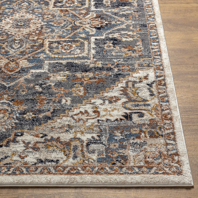 Tapis oriental tissé à la machine Hodder, Rectangle 5 pi 3 po x 7 pi 3 po