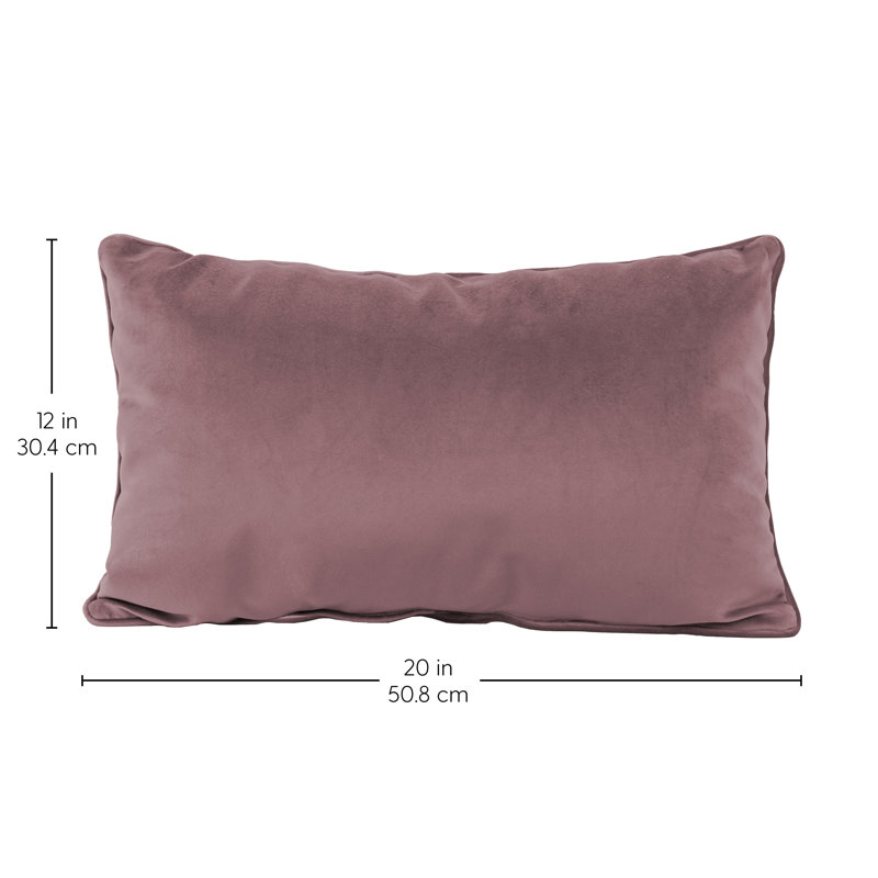 Oreiller rectangulaire en microfibre et vinyle avec passepoil, paquet de 2, Mauve, Rectangulaire H 12 po x l 20 po