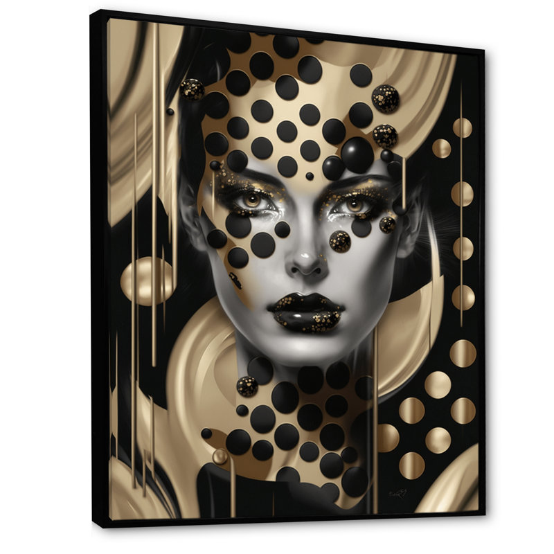 Impression sur toile «Transcendant Femelle Potrait I - Modern Woman», L 24 po x H 32 po, Cadre flottant noir