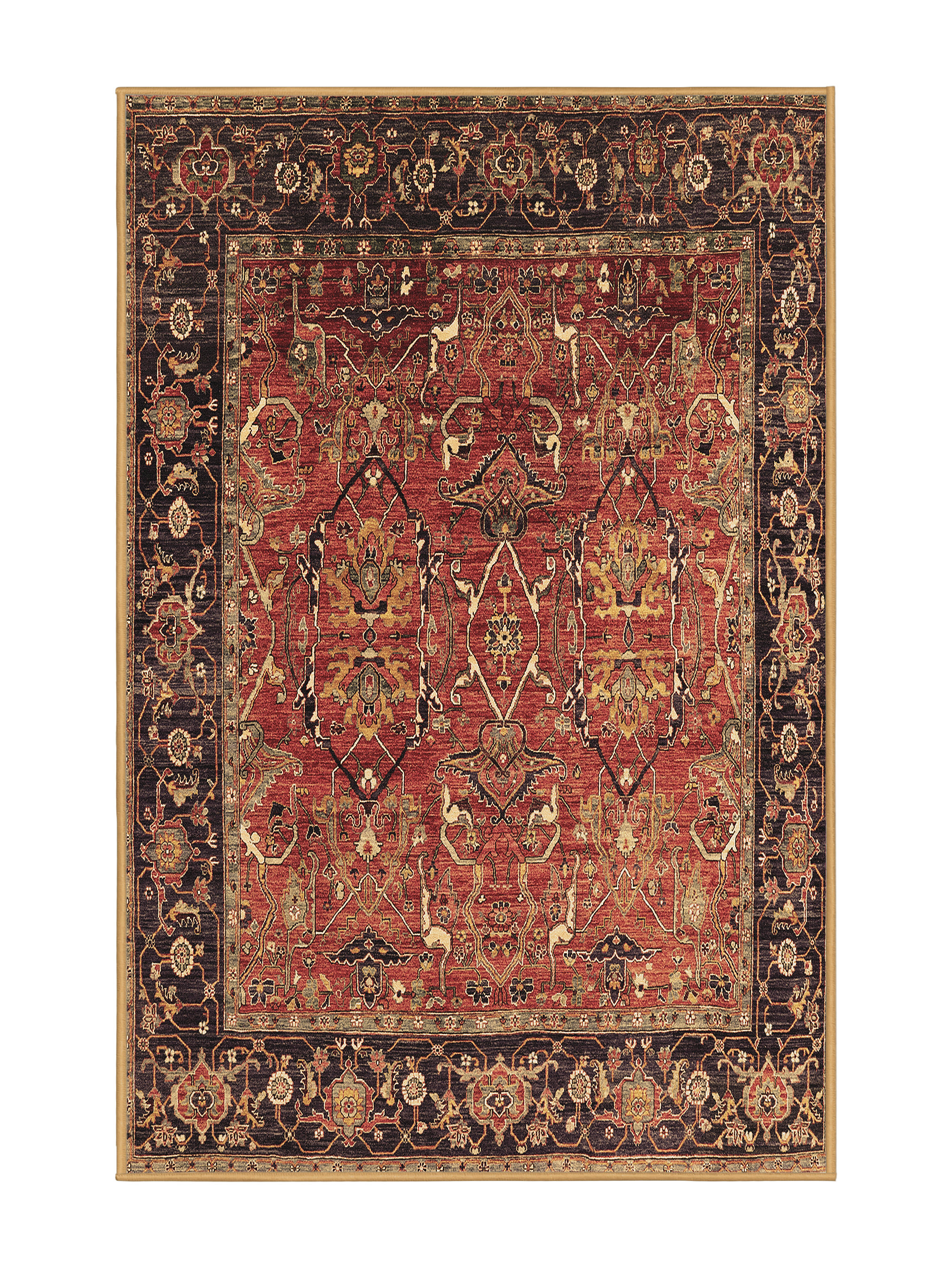 Marquesas Rug Bungalow Rose Marquiese Mid-Century Modern 2375 Brown Machine Washable ...