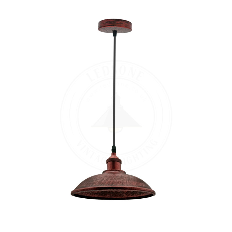 1 - Light Single Pendant, Rustic Red
