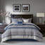 Ensemble d'édredon 7 pièces jacquard bleu marine