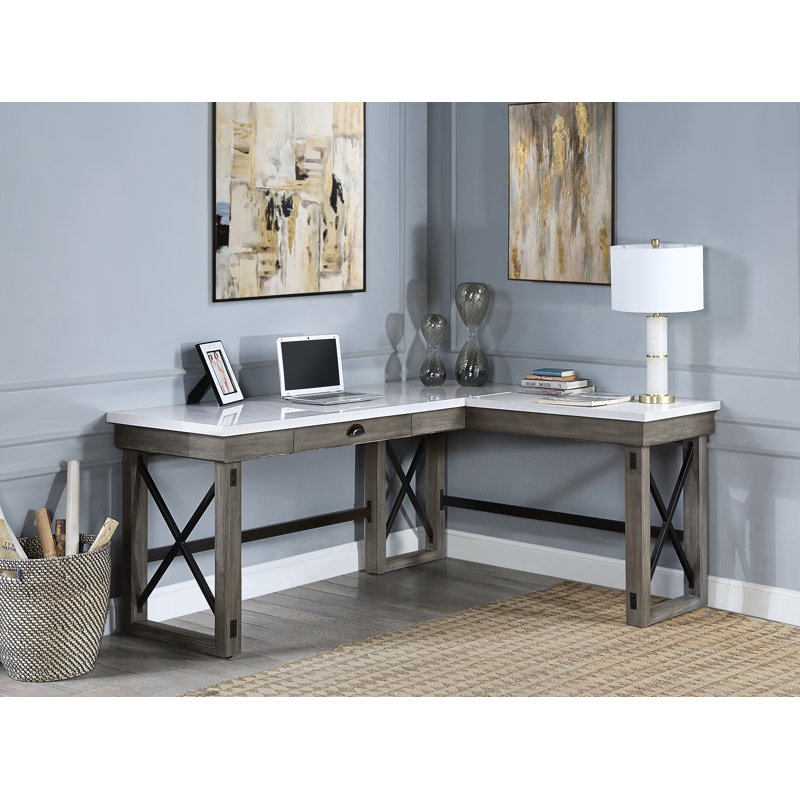 Devaansh Writing Desk With Lift Top, White/Dark Gray