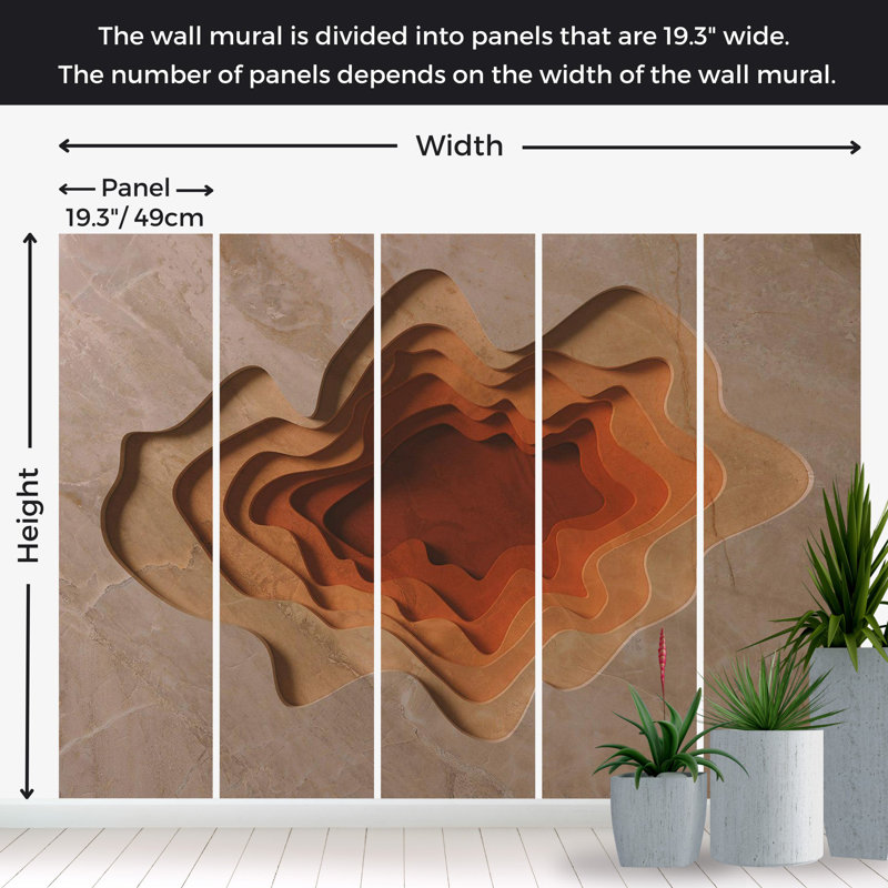 Murale Peel & Stick 3D Illusion - multicouche, L 55 po x l 77 po