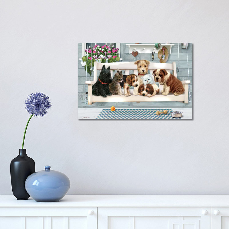 «Porch Pals» par Giordano Studios, impression sur toile tendue, H 12 po x l 18 po x 1,5 po