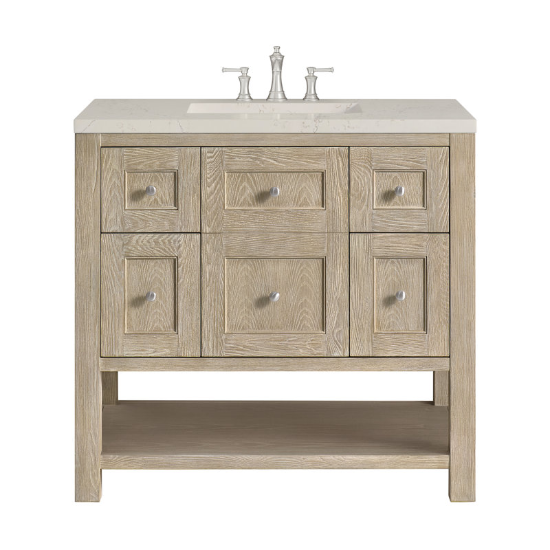 Breckenridge 36'' W Single Vanity, Whitewashed Oak, Siberian, 8" Widespread