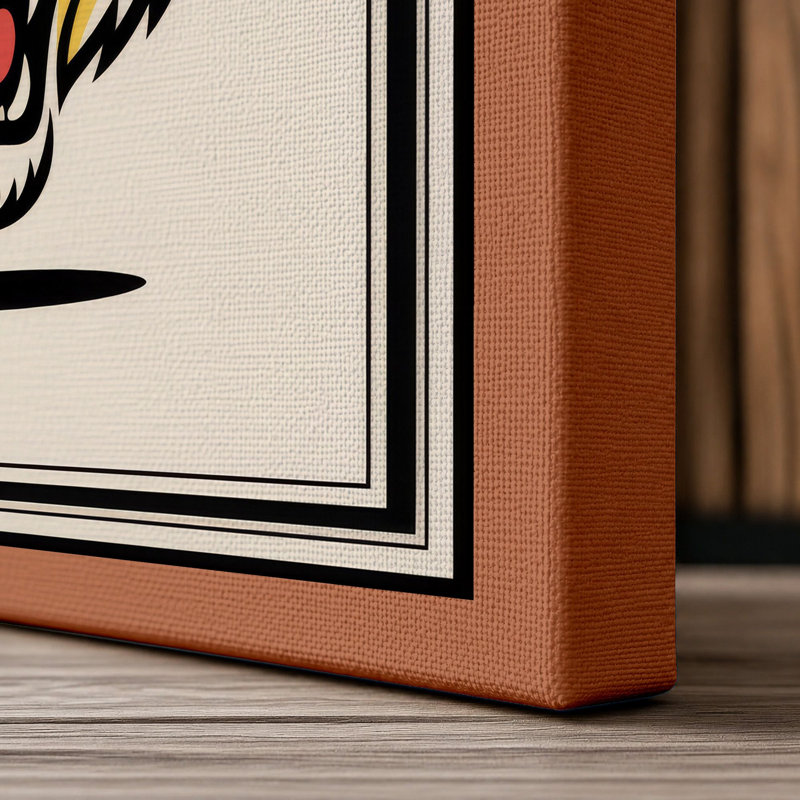 Fierce Tiger Graphic Art - Wrapped Canvas, 24x16 - 61.0 x 40.6 cm, Terracotta Border