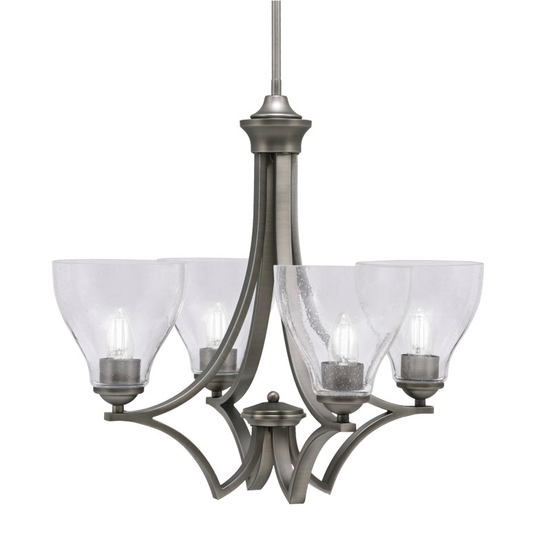 Lustre suspendu 4 lumières Zilo avec verre transparent de 6,25 po Zilo, Graphite