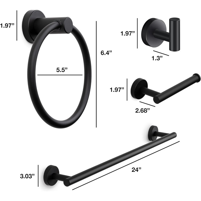 4 - Piece Bathroom Hardware Set