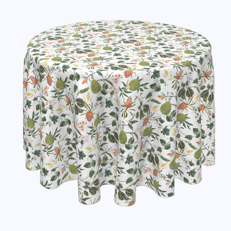 Flowers and Leaves Tablecloth, 90" x 90"