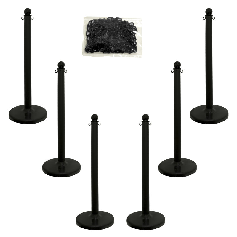 Ensemble de 6 poteaux de chandelier, Noir
