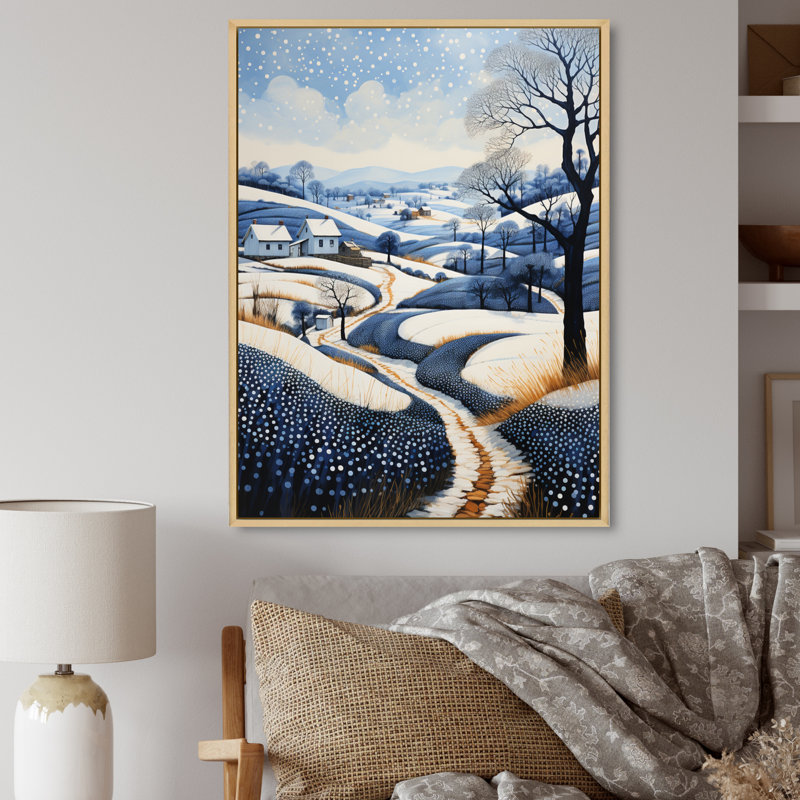 «Farmhouse Patterns Pointillism I - Landscape & Nature», reproduction d'art sur toile, H 32 po x l 24 po x P 1 po
