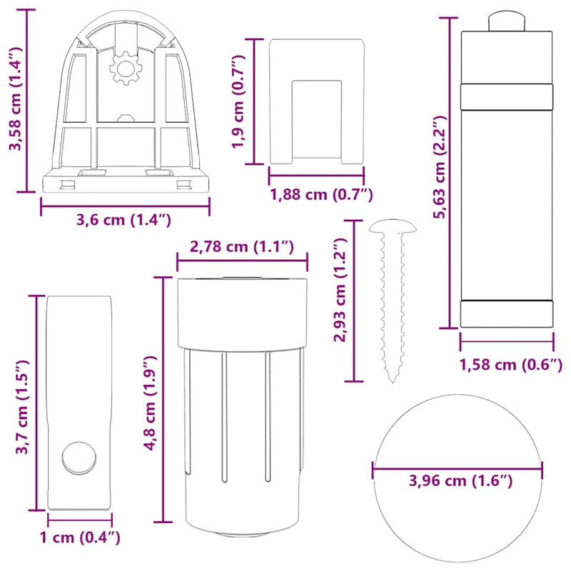  21 Piece Roller Blind Fittings 18 mm
