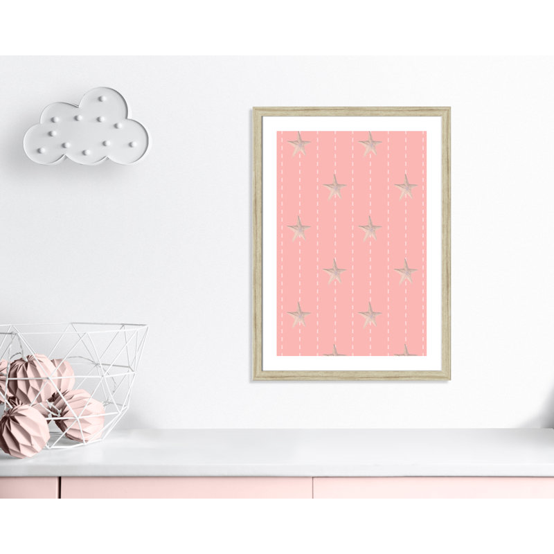 Étoile de mer fantaisiste au point, H 34,5 po x l 24,5 po x P 0,6 po, Cadre plat beige