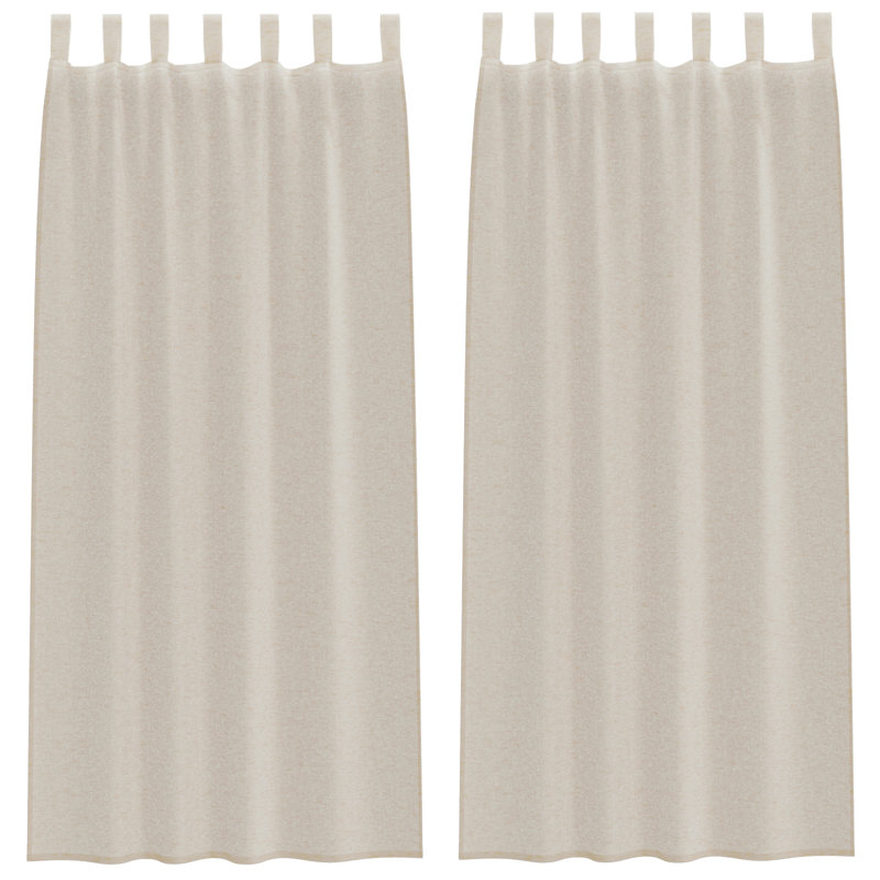 Suzzy Semi Sheer Curtain, 260cm Width x 140cm Drop, Sand