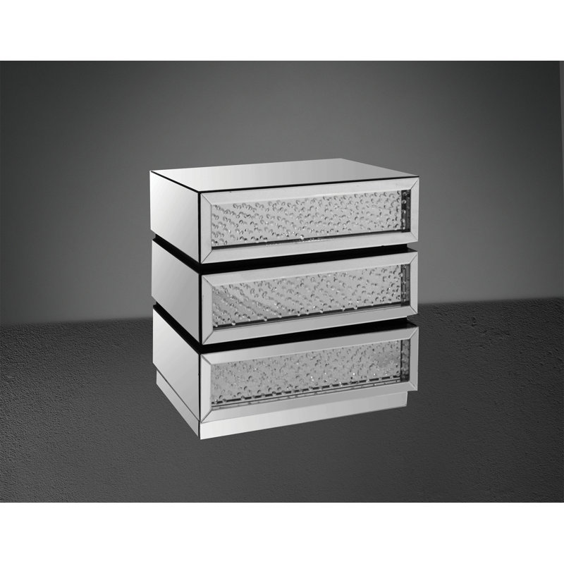 Console Nysa avec miroir et faux cristaux