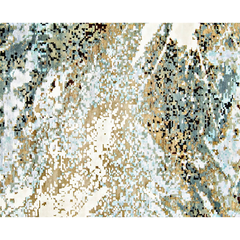 Hand Woven Wool Abstract Area Rug, Rectangle 5' x 8'