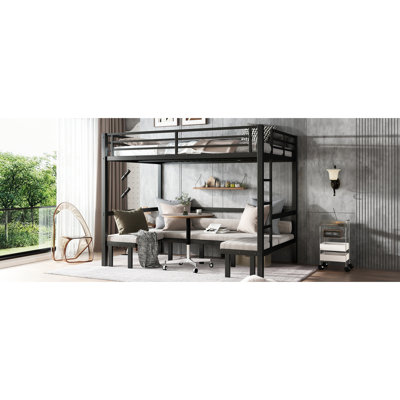 Black Metal Bunk Bed, Queen Over Queen, Lower Pulls Out In Three Ways, Comfortable Sleep Night's Rest
