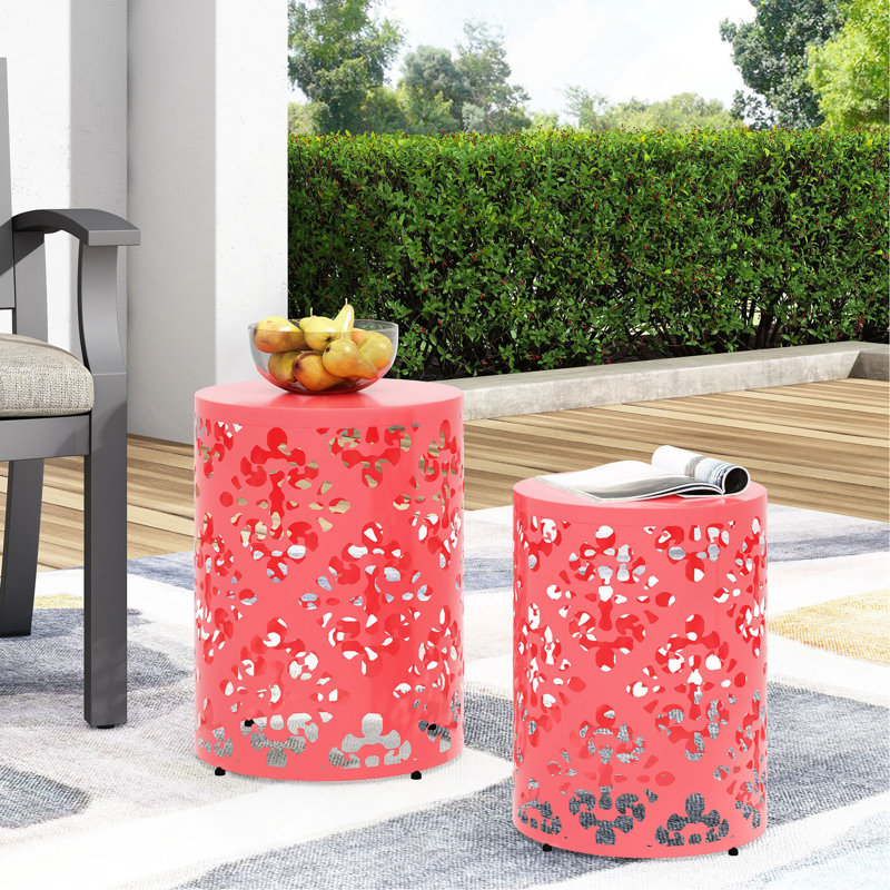 Table de bout en métal S / 2, Corail