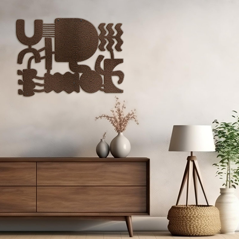 Décoration murale en métal, H 12 po x l 18 po x P 0,05 po, Bronze
