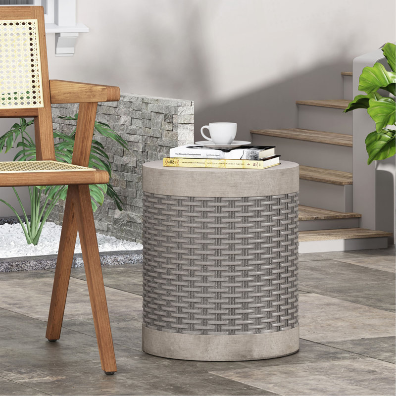 Table d'appoint d'extérieur ronde en béton