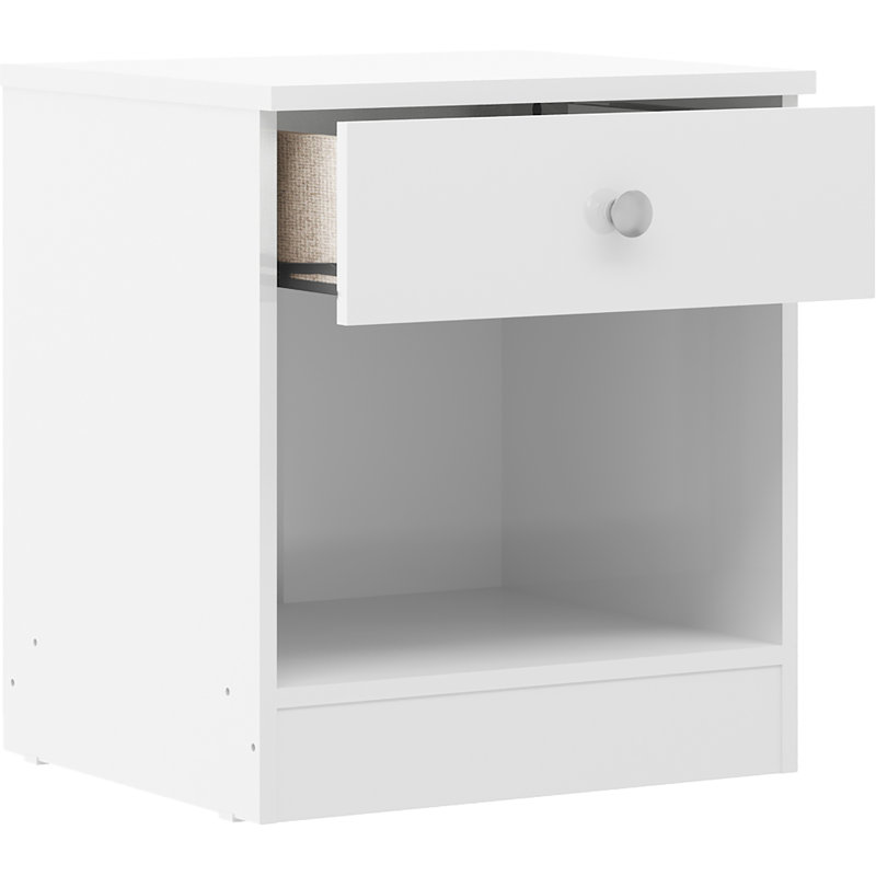 Sydnea 1 Drawer Bedside , White