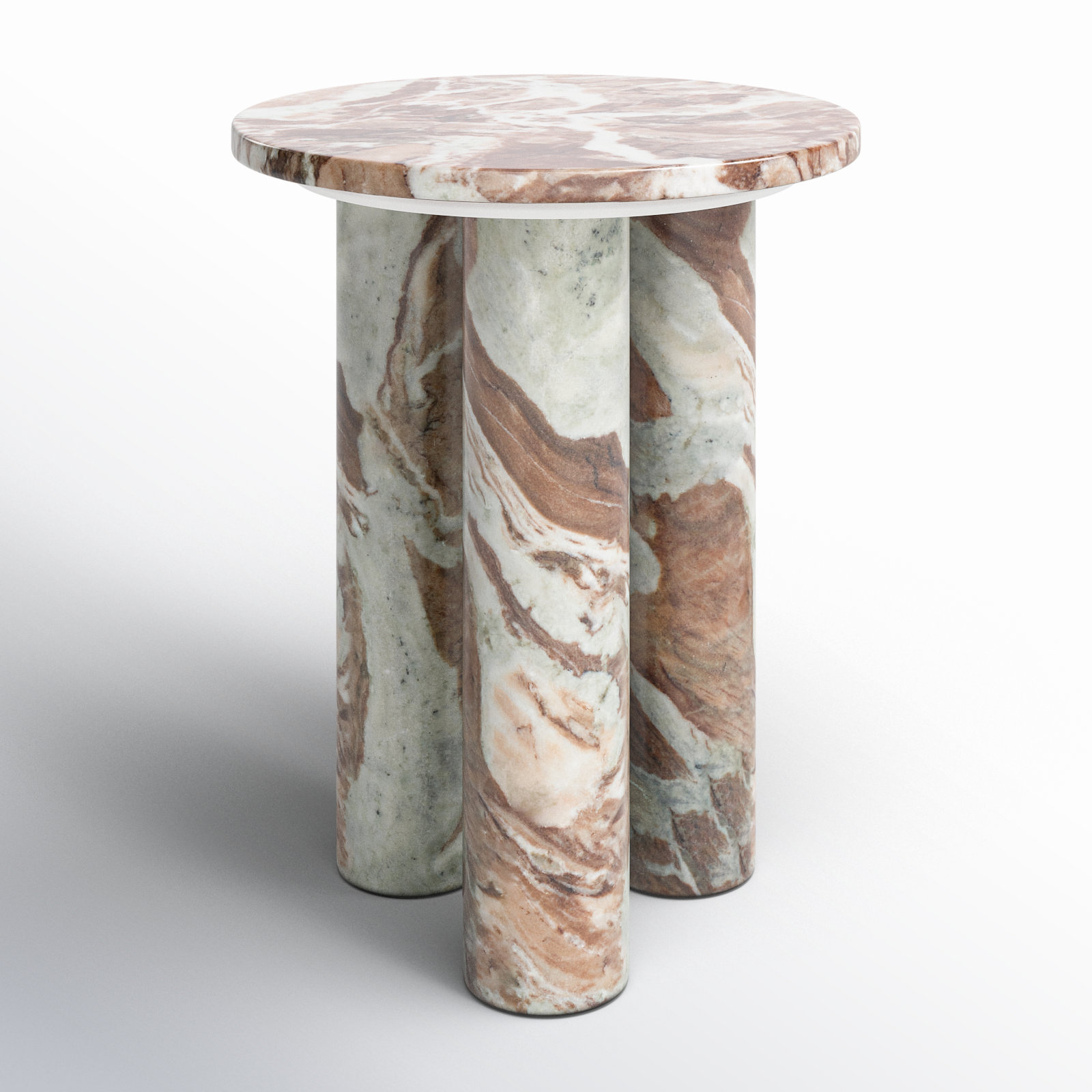 Izel End Table, Brown/White