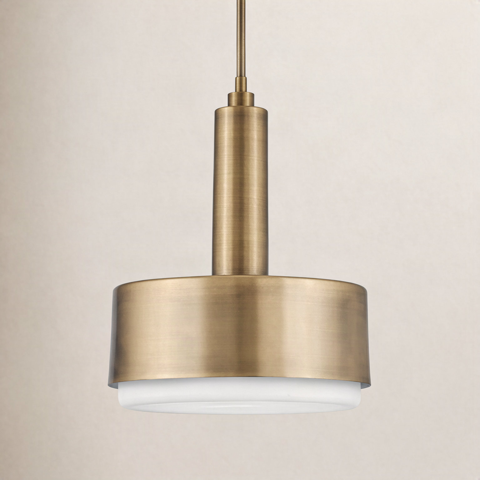 Fitzgerald 2 Light Dimmable Pendant, Lacquered Brass