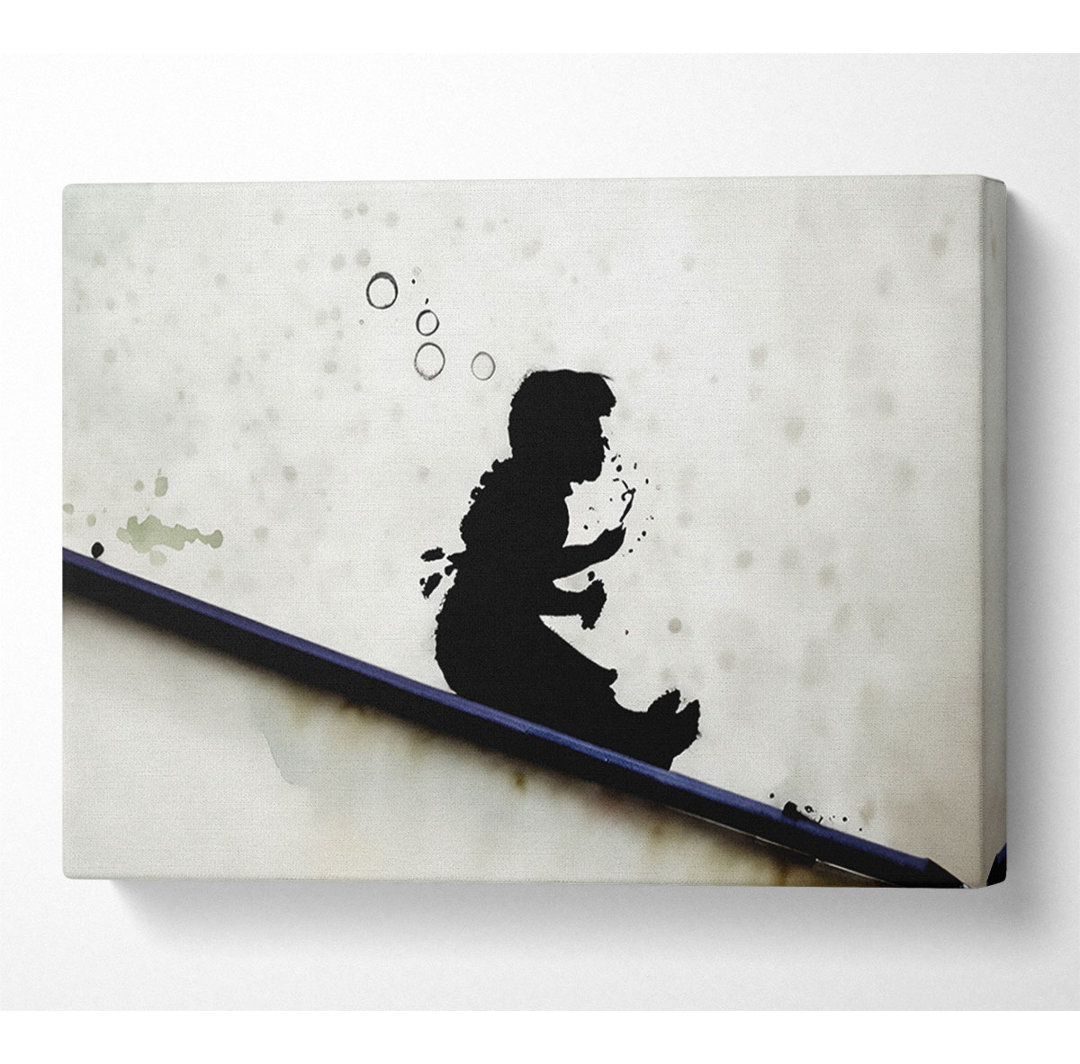 Drain Pipe Bubble Girl - Kunstdrucke auf Leinwand