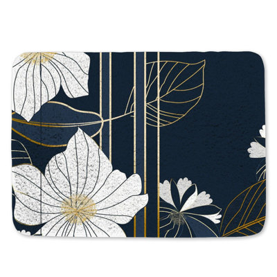 Floral pattern Bath Mat Abstract Bathroom Decor Decorative flowers