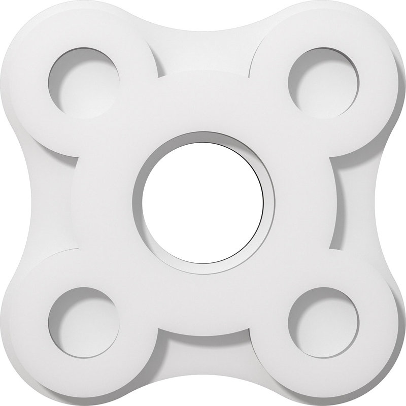 Diamètre intérieur de médaillon contemporain en PVC de 3 pi Luna de qualité architecturale, H 10 po x l 10 po x P 1 po