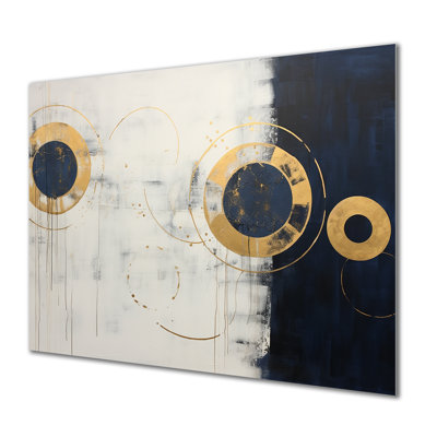 Circulaire soleil doré et lune - impression d'art mural minimalisme