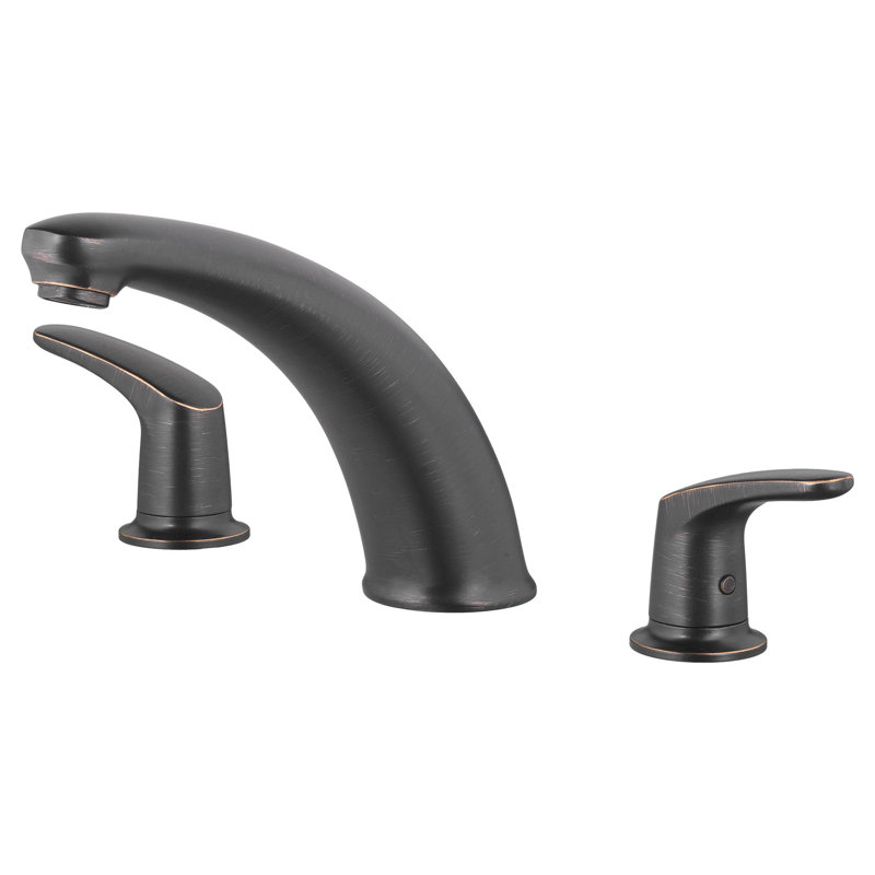 Garniture de robinet de baignoire romaine à fixation sur plateau à poignées doubles Colony Pro, Bronze héritage