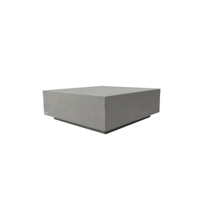 Table basse carrée en béton pour l'intérieur et l'extérieur Elementi Home Colorado, H 14 po x l 40 po x P 40 po, Gris espace