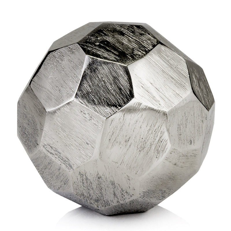 Akram 4" Silver Rough Hewn Faceted Sphere