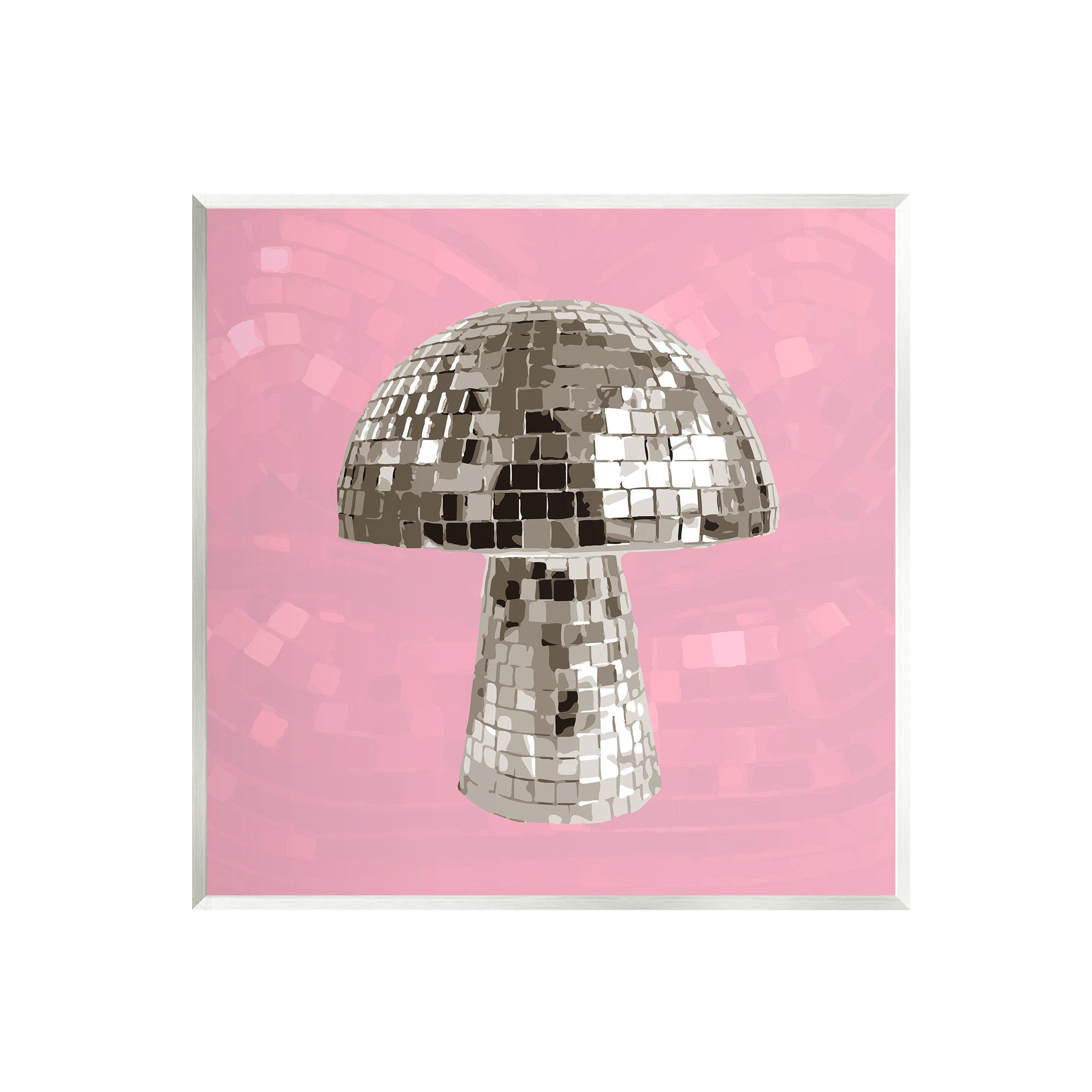 Stupell Industries Dazzling Pink Disco Ball Shining On Wood by Hey