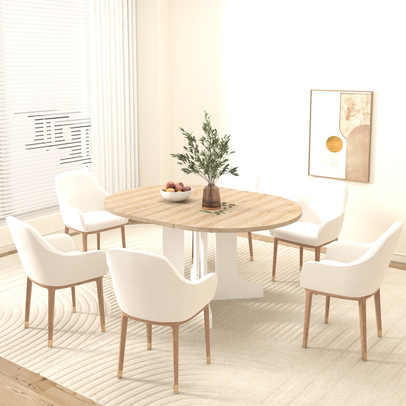 Table de salle à manger ovale extensible 59 po x 43 po avec rallonge amovible