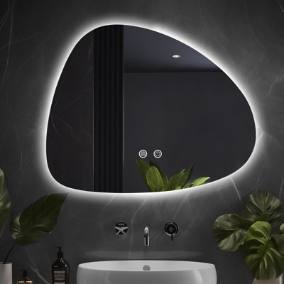 Dibbrun Frameless Lighted Bathroom Mirror