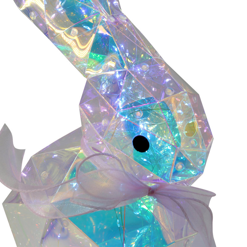 Lapin de Pâques prismatique irisé 8 po - Grignotage
