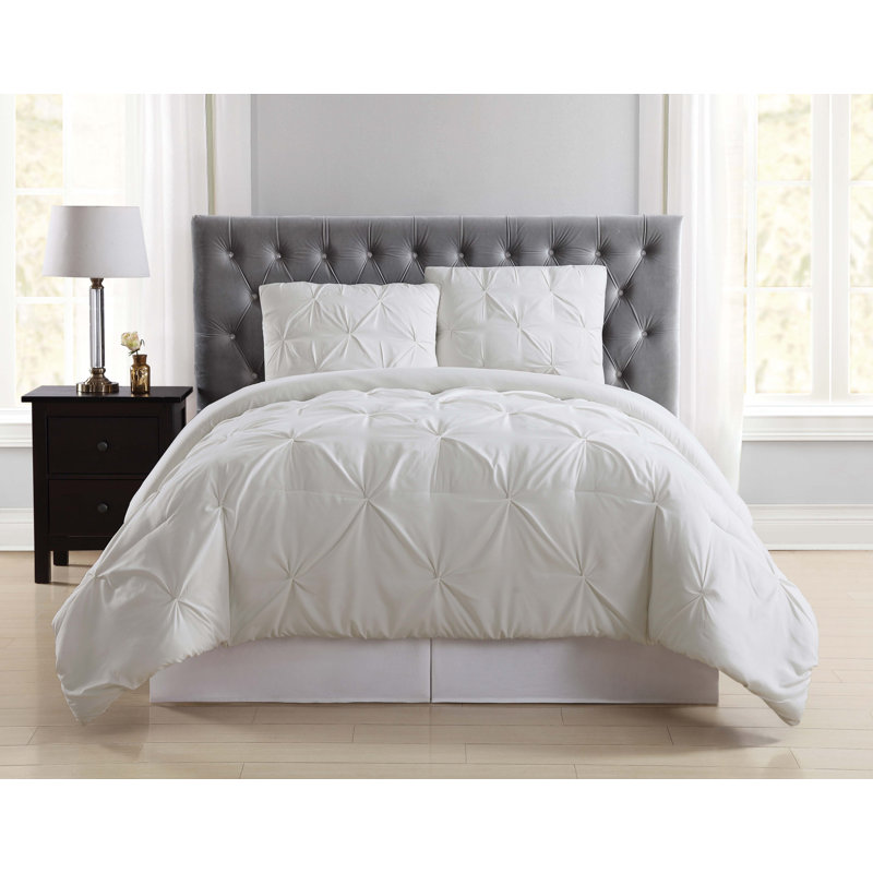 Ivory King Microfiber Pintuck Comforter Set