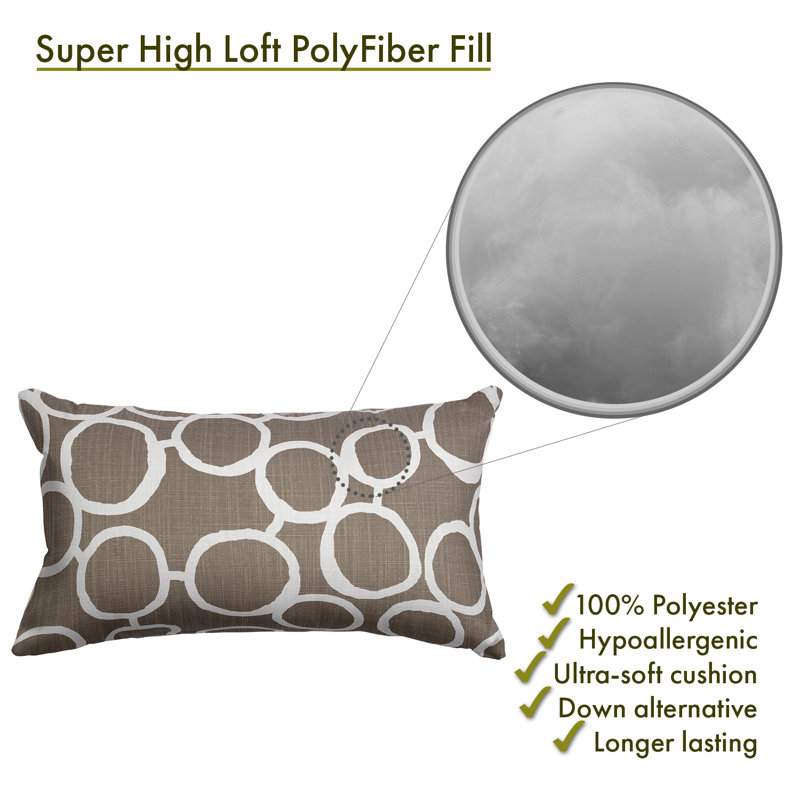 Fusion Geometric Cotton Reversible Throw Pillow, Mocha
