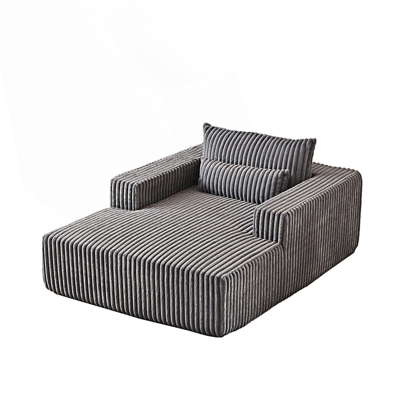 Méridienne, canapé-lit moderne moelleux, Gris