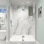 Bord de baignoire et douche Atticus avec garniture blanche et accessoires 3 murs 48964896