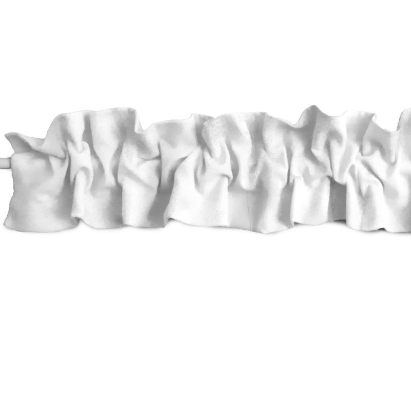 Solid Colour Tailored Window Valance, White, 58" W x 5" L