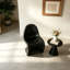 Chaise d'appoint noire à dossier solide (ensemble de 2)
